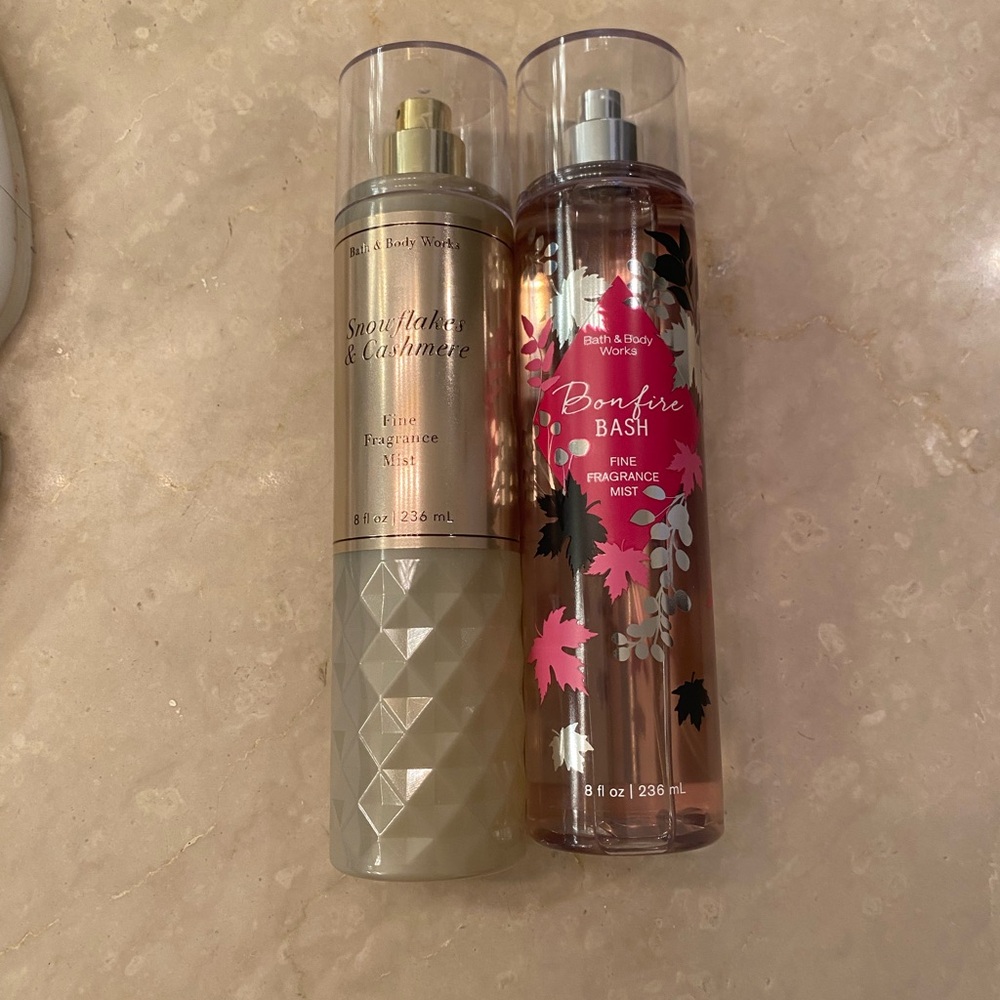 Bath & Body Works Cream and Pink Fragrance Mist Set